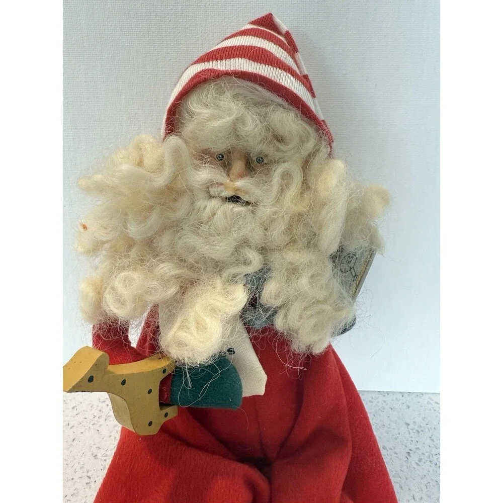 Vintage Shelf Sitter SANTA CLAUS Bendable Figure Christmas Decor 12